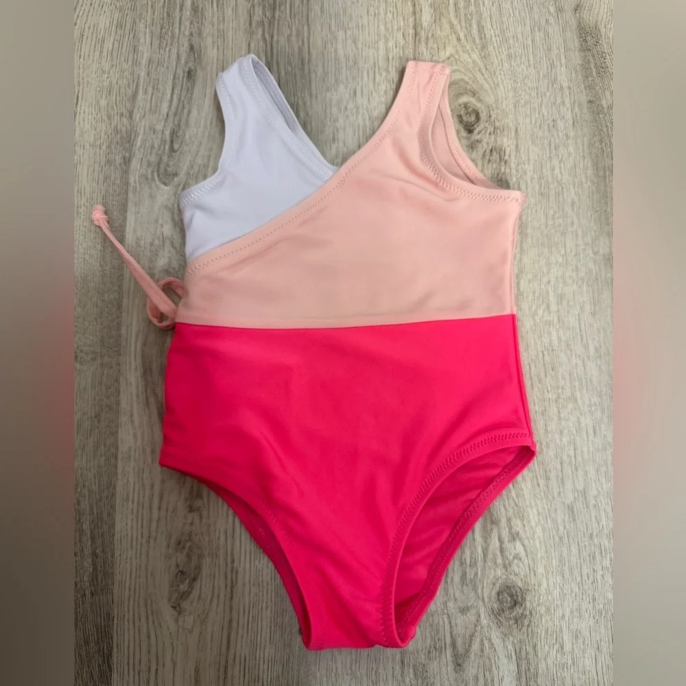 Two-Tone Pink Number Two Kids Swimsuit